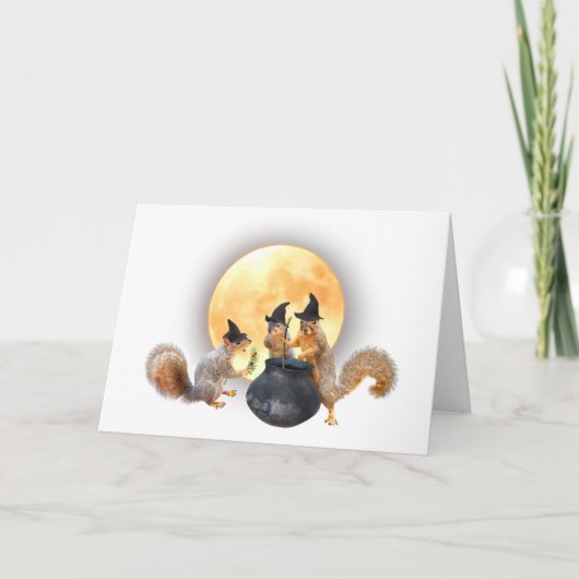 Eichhörnchen mit Cauldron-Karte Karte (Vorderseite)