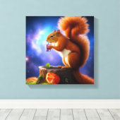 Eichhörnchen mit Cocktail getrunken Leinwanddruck (Insitu (Holzboden))