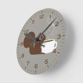 Eichhörnchen mit Coffee Niedlich Woodland Animal Runde Wanduhr (Winkel)