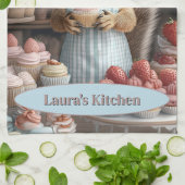 Eichhörnchen mit Cupcake Geschirrtuch (Gefaltet)