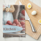 Eichhörnchen mit Cupcake Geschirrtuch (Viertel Falte)