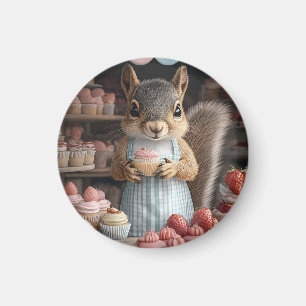 Eichhörnchen mit Cupcake Magnet