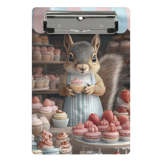 Eichhörnchen mit Cupcake Mini Klemmbrett (Vorderseite)