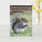 Eichhörnchen mit Daisy Friendship Quote Card Karte (Gelbe Blume)