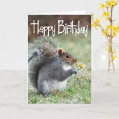 Eichhörnchen mit Daisy Happy Birthday Card Karte (Gelbe Blume)