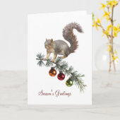 Eichhörnchen mit dekorierter Swag Holiday Card Karte (Gelbe Blume)