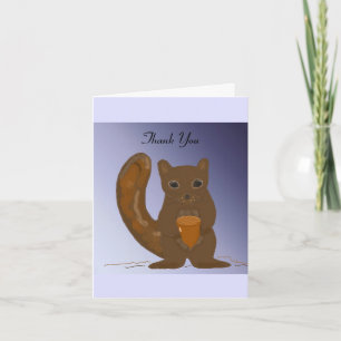 Eichhörnchen mit Eichel Danke