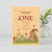 Eichhörnchen mit Eichel-Einladung Einladung (Stehend Vorderseite)