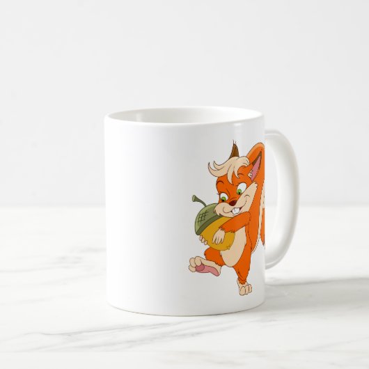 Eichhörnchen mit Eichel Kaffeetasse (VorderseiteRechts)