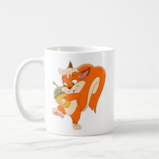 Eichhörnchen mit Eichel Kaffeetasse (Links)