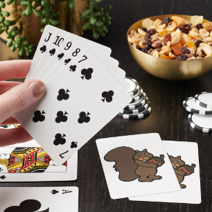 Eichhörnchen mit Eichel Süßes Waldtier Spielkarten