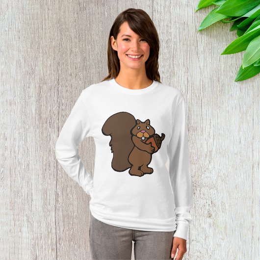 Eichhörnchen mit Eichel Süßes Waldtier T-Shirt