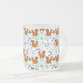 Eichhörnchen mit Eicheln Beeren Muster Mattglastasse (VorderseiteRechts)