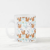 Eichhörnchen mit Eicheln Beeren Muster Mattglastasse (Links)