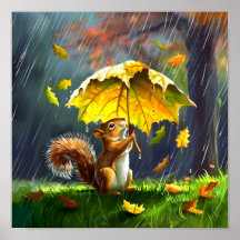 Eichhörnchen mit einem Blattschirm