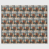 Eichhörnchen mit einem roten Ahornleaf Geschenkpapier (Flach)