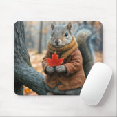 Eichhörnchen mit einem roten Ahornleaf Mousepad (Mit Mouse)