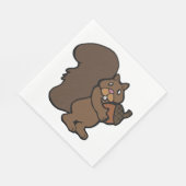 Eichhörnchen mit einer Eichel Serviette (Ecke)