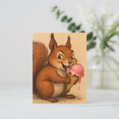 Eichhörnchen mit Eiscreme Postkarte (Stehend Vorderseite)