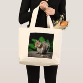 Eichhörnchen mit Erdnüssen Jumbo Stoffbeutel (Vorderseite (Produkt))