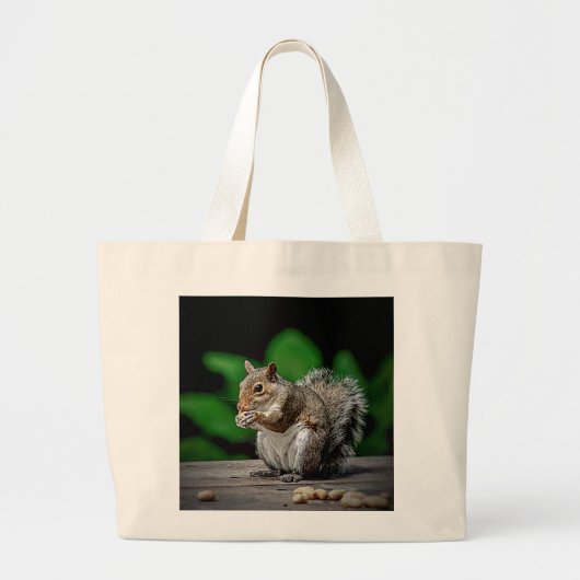 Eichhörnchen mit Erdnüssen Jumbo Stoffbeutel (Vorne)