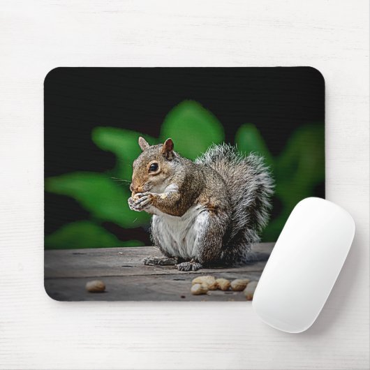 Eichhörnchen mit Erdnüssen Mousepad (Mit Mouse)