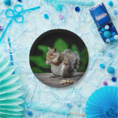 Eichhörnchen mit Erdnüssen Pappteller (Party)