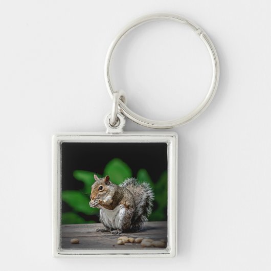 Eichhörnchen mit Erdnüssen Schlüsselanhänger (Vorne)