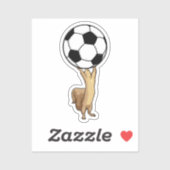 Eichhörnchen mit Fußball Aufkleber (Blatt)