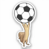 Eichhörnchen mit Fußball Aufkleber (Vorderseite)