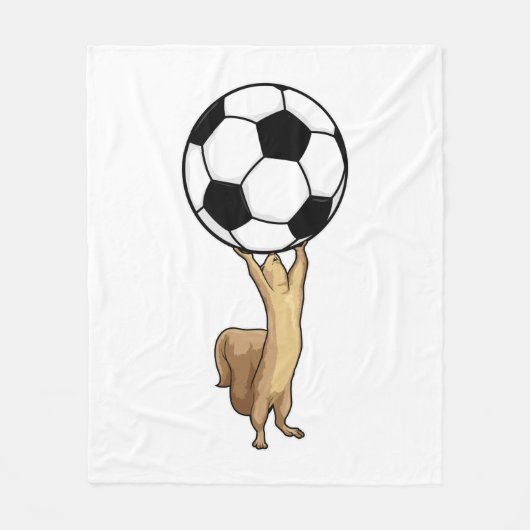 Eichhörnchen mit Fußball Fleecedecke (Vorderseite)