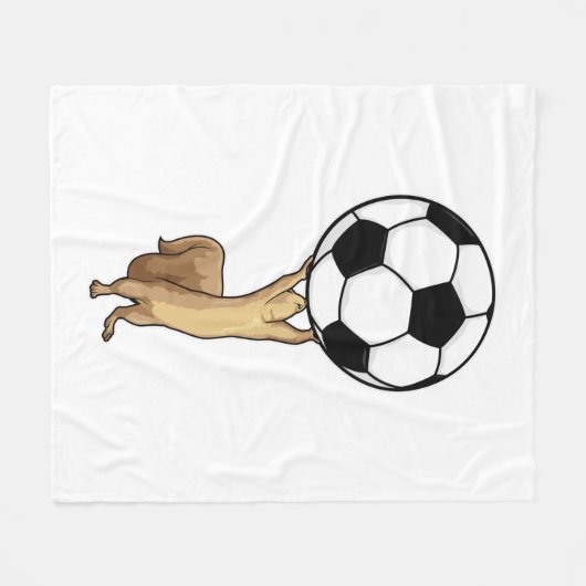 Eichhörnchen mit Fußball Fleecedecke (Vorderseite (Horizontal))