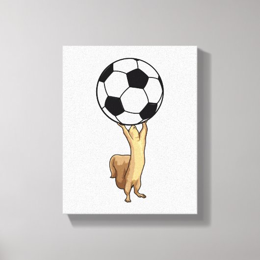 Eichhörnchen mit Fußball Leinwanddruck (Vorderseite)