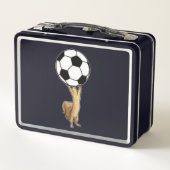 Eichhörnchen mit Fußball Metall Brotdose (Rückseite)