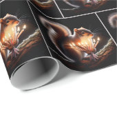 Eichhörnchen mit Geburtstagskandalen Geschenkpapier (Rolleneckpunkt)