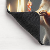 Eichhörnchen mit Geburtstagskandalen Mousepad (Ecke)