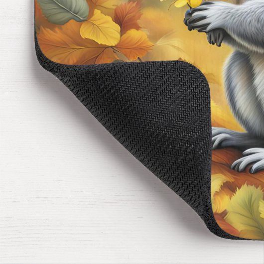 Eichhörnchen mit gelber Daisy Mousepad (Ecke)
