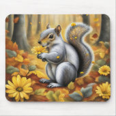 Eichhörnchen mit gelber Daisy Mousepad (Vorne)