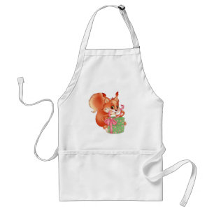 Eichhörnchen mit Geschenk Schürze