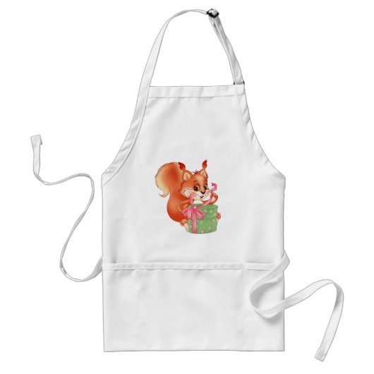 Eichhörnchen mit Geschenk Schürze (Vorne)