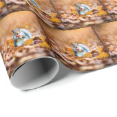 Eichhörnchen mit Herbstkorn Geschenkpapier (Rolleneckpunkt)