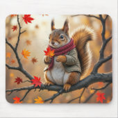 Eichhörnchen mit Herbstleder Mousepad (Vorne)