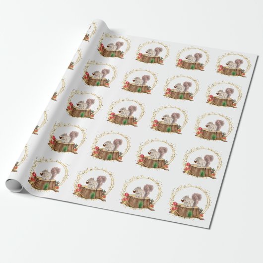 Eichhörnchen mit Herz Geschenkpapier (Ungerollt)