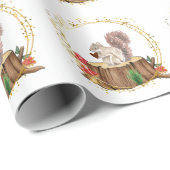 Eichhörnchen mit Herz Geschenkpapier (Rolleneckpunkt)