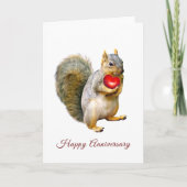 Eichhörnchen mit Herz-Jubiläumskarte Karte (Vorderseite)