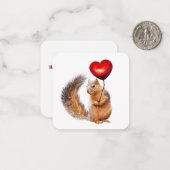 Eichhörnchen mit Herz Mini Mitteilungskarte (Vorderseite/Rückseite Beispiel)