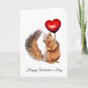 Eichhörnchen mit Herz-on-Stick-Valentinkarte Karte