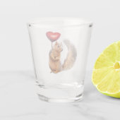 Eichhörnchen mit Herz-Shot-Glas Schnapsglas (Rückseite)