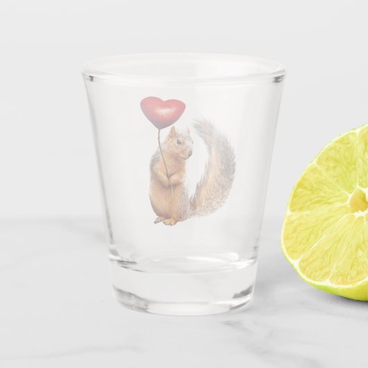 Eichhörnchen mit Herz-Shot-Glas Schnapsglas (Rückseite)