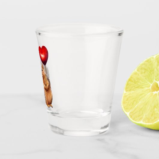 Eichhörnchen mit Herz-Shot-Glas Schnapsglas (Rechts)